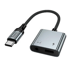 Переходник Hoco UPA34, Type-C, 3.5 мм., Серый