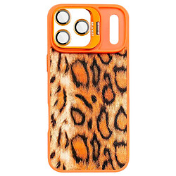 Чохол (накладка) Apple iPhone 17 Pro, Epik Wild Leopard Lens, MagSafe, Помаранчевий
