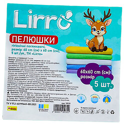Пеленки гигиенические впитывающие Lirro, 60х60 см, 5 шт./уп., Lirro