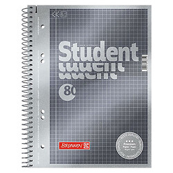 Блокнот "Student", А5 Premium, клітинка, 80 арк., антрацит, Brunnen