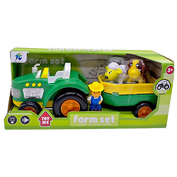 Трактор, підсвічування, звуки, 3 фігурки, в коробці, JING TENG TOY