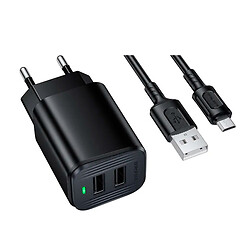 СЗУ Borofone BAS81A Star, С кабелем, MicroUSB, Черный