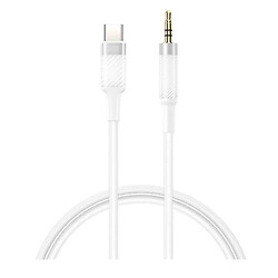 AUX кабель XO NB-R279B, Type-C, 1.0 м., Белый