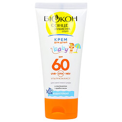 Крем солнцезащитный водостойкий детский Биокон Ультра, SPF60, 60 мл