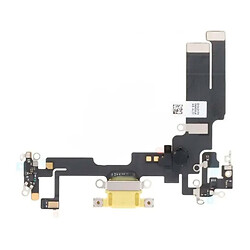 Шлейф Apple iPhone 14, С микрофоном, С разъемом на зарядку, Желтый