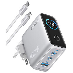 СЗУ Anker B121BG41, С кабелем, Type-C, Серебряный
