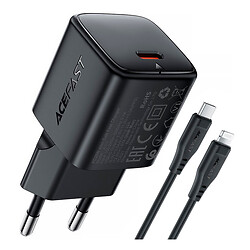 СЗУ Acefast A117 Mini Apple iPhone SE 2022 / iPhone 14 Pro Max / iPhone 14 Plus / iPhone 14 Pro / iPhone 14 / iPhone 13 Pro / iPhone 13 Mini / iPhone 13 / iPhone 13 Pro Max / iPhone 12 Mini / iPhone 12 Pro Max / iPhone 12 Pro, С кабелем, Lightning, Черный
