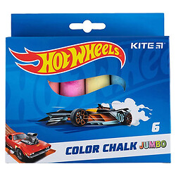 Мел цветной "Jumbo: Hot Wheels", 6 цв., Kite