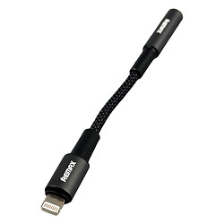 AUX кабель Remax CB08 Velocity Apple iPhone SE 2022 / iPhone 14 Pro Max / iPhone 14 Plus / iPhone 14 Pro / iPhone 14 / iPhone 13 Pro / iPhone 13 Mini / iPhone 13 / iPhone 13 Pro Max / iPhone 12 Mini / iPhone 12 Pro Max, Lightning, 0.12 м., 3.5 мм., Черный