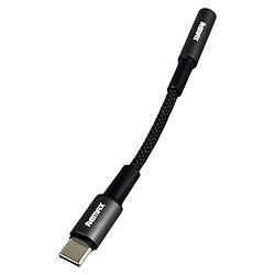 AUX кабель Remax CB08 Velocity, Type-C, 0.12 м., 3.5 мм., Черный