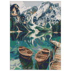 Алмазная мозаика "Лодки на зеркальном озере", 30х40 см, Ідейка