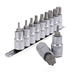 Набір насадок TORX на планці 1/2", 9 шт., HT-1849