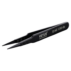 Пинцет VETUS антистатичний 72-MZ ESD-5B з чорними керамічними наконечниками