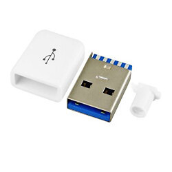Вилка USB 3.0 тип A на кабель в корпусі біла CN-09-11
