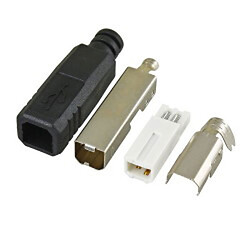 Вилка USB тип B на кабель в корпусе черная