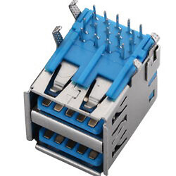 Гнездо USB 3.0-AF-90 двойное угловое USB-100