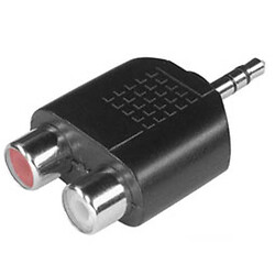 Переходник HH1042, 3.5mm to 2 RCA plastic, golden plated