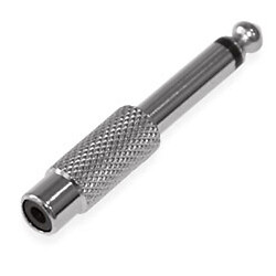 Перехідник HH1107, 6.35mm to RCA Jack, metal, моно