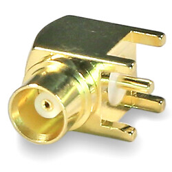 Разъем MCX-J-P-X-RA-TH1 female на плату угловой 90°