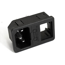 Штекер сетевой AC-14-F8 (C14) с держателем предохр. h=1.5mm, медь