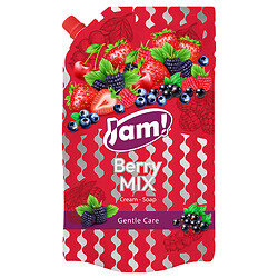 Крем-мыло жидкое JAM! "Berry MIX", с глицерином, дой-пак 900 г