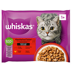 Набір корму для котів WHISKAS з яловичиною, куркою, 85 г х 4 шт/уп.