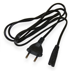 Кабель питания H03VVH2-F 2x0.75mm2 Cu 1.5m черный C7->прямая вилка
