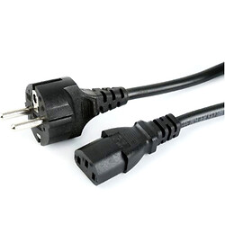 Кабель питания H05VV-F 3x0.75mm2 Cu 3m чорний C13->пряма вилка
