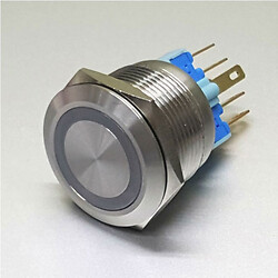 Кнопка антивандальна GQ22F-11EM/N Синє підсвічування 12-24V AC/DC
