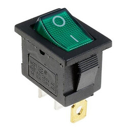 Переключатель клавишный KCD1-101N-LED 3pin с подсв.ON-OFF 6A зелений