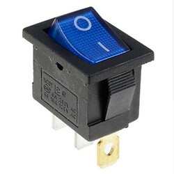 Переключатель клавишный KCD1-101N-LED 3pin с подсв.ON-OFF 6A синий