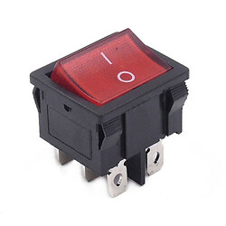 Переключатель клавишный KCD1-202N-6 с подсв. ON-ON 6pin красный