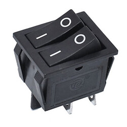 Переключатель клавишный KCD2-2101-2 двойной ON-OFF, BLACK 4pin