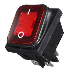 Перемикач клавішний KCD2-201N-LED ON-OFF, RED 4pin IP65