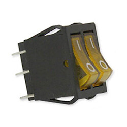 Переключатель клавишный KCD2-2101N-2 двойной с подсв. ON-OFF, ORANGE 6pin
