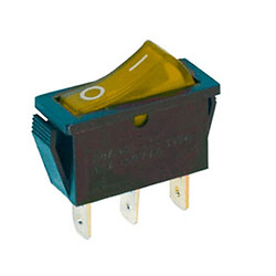Перемикач клавішний KCD3-101N-5-LED ON-OFF 3pin жовтий