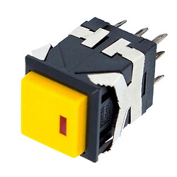 Кнопка KD2-22byr жовта без фікс. ON- (ON) з індикатором