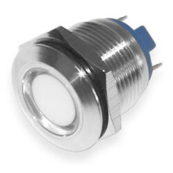 Індикатор антивандальний LAS1-19-D/J, 12V AC/DC WHITE