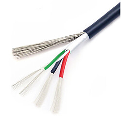 Кабель сигнальний UL2725 22AWG+28AWG OD4.5mm Black (USB data) +braid