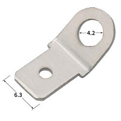 Клемма ножевая 6.3*0.8mm с отверстием d=4.2mm 45 град.