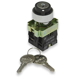 Переключатель щитовой с ключем XB2-BG33 2NO 10A ON-OFF-ON с фиксацией