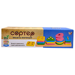Дерев'яний геометричний сортер у коробці, Wtoys