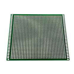 Плата двусторонняя макетная 10cmX10cmX1,6mm шаг 2,54 маска металлиз.