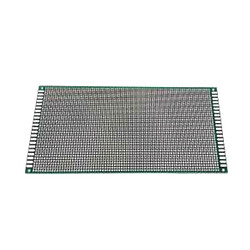 Плата двусторонняя макетная 10cmX22cmX1,6mm шаг 2,54 маска металлиз.