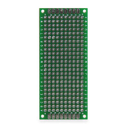 Плата двусторонняя макетная 3cmX7cmX1,6mm шаг 2,54 маска металлиз.
