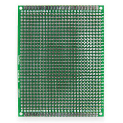 Плата двусторонняя макетная 7cmX9cmх1,6mm шаг 2,54 маска металлиз.