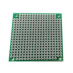 Плата односторонняя макетная 5cmX5cmX1,6mm шаг 2,54мм маска двусторон.