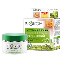 Дневной крем Биокон "Натуральный уход: Увлажнение + Омоложение", 45+, 50 мл