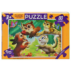 Пазлы "Сказка: совушки+кот+пес", 80 эл., Dankotoys