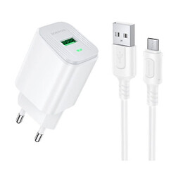 СЗУ Borofone BAS82A, С кабелем, MicroUSB, Белый